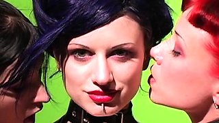 Femdom fetish mistresses fuck bdsm loser with strapon