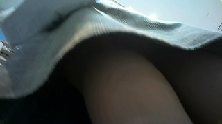 Asian upskirt panties caught by voyeur cam