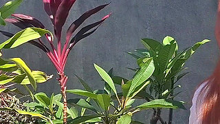 Fucking the Innocent Redhead in the Garden