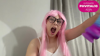 I Humiliate the Cock and Make Ahegao Faces in Cosplay Costum