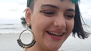 Influencer Sucking Dick in Public on a Beach