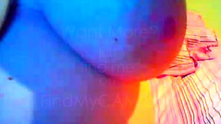 Blonde Pregnant Babe Plays with Dildo on Webcam