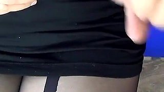 My legs are in stocking pattern pantyhose for your hot cum