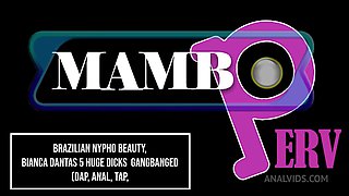 Brazilian Nypho Beauty, Bianca Dantas 5 Huge Dicks Gangbanged
