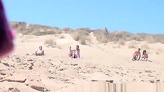Sunbathing Nudist Beach Two Couple Fuck