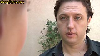 Sexy blonde babe doggydrilled outdoor