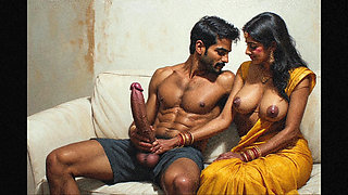 Indian aunty loves to suck my big cock and take my dick Deeper and swallow my cum before her husband reaches home