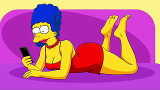 New Fitness Trainer With a Big Black Cock for a Married Housewife. Cartoon. Simpson Parody