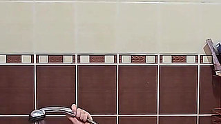 Pretty Chubby Wife with Big Natural Tits Takes a Shower