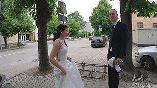 Bald pussy bride Matty Mila Perez fucked hard in doggystyle by her husband