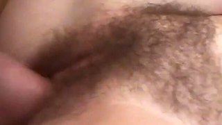 I fuck this sexy blonde with natural tits hairy wet pussy until my cum splashes on her face