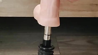 Lubed foot job with a big fat white cocked fuck machine