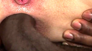 Agnes loves gorging on, and fucking, big black dick, he rams his rod hard in her ass!