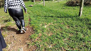 2 Hot Girls Showing off on the Street in a Garden!! What Do You Think?