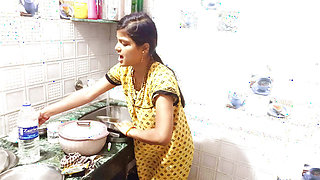 Indian girl has hard sex in kitchen  Mumbai
