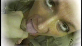 The Busty Old Lady First Gives a Footjob and Then a Nice Blowjob