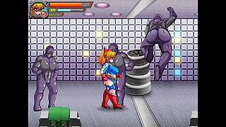 Superhero nymph goes nude street wrestling against villains in Umbreaker game