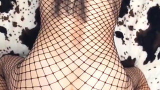 Cuckold Session with Wife in Erotic Lingerie in Mesh