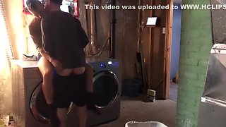 : Little Stepbrother Helping With The Laundry