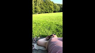 Wet Pussy No Panties - Fingered in a Public Park at Daytime