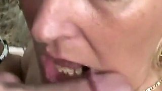 I fuck myself and squirt cum all over the hot hairy pussy of this super horny and sexy cougar with perfect small tits