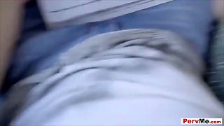 Anatomy lessons and handjob from my hot busty stepmom