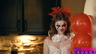 Creepy Clown Scarlet Skies Has Stepbro Screaming in Delight by Step Siblings Caught: Porn