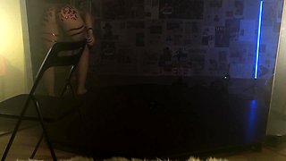 Blonde tight pussy babe solo toy fun in glamour masturbation
