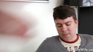 Short Haired Housewife Sasha Zima Takes a Stud's Dick as Cuck Looks on