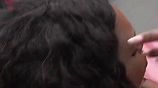 Ebony Naomie Gets Fucked by Two Hairy Bulls