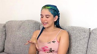 Innocent Cute Girl Gagging Blowjob   First Anal Fuck