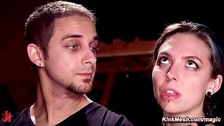 Suspension and lezdom fuck at BDSM orgy swinger party