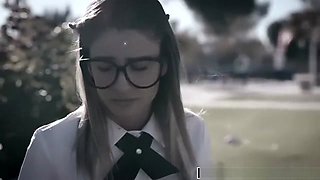 PURE TABOO School Nerd Kristen Blackmails Bullies into DP Fuck