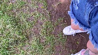Blonde russian amateur fucked outdoor pov