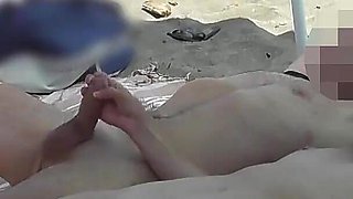 #4 Exhibitionist Wife Outdoor Amateur MILF Handjob Big Coc... Front of Voyeur with Cum - Misscreamy