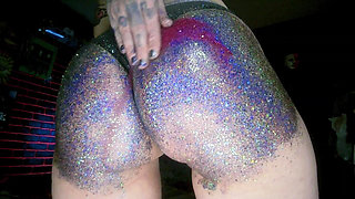 Alternative Girl Oil Massaging a Butt and Spanking by Glitters