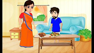 Desi Indian stepmom and her stepson in a wild cartoon fantasy