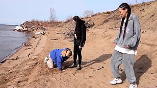 LICKING GIRLS FEET - Sarah And Victoria - Humiliation By