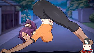 Bleach anime parody featuring Yoruichi, Orihime, Rukia, Tatsuki, and Honshou scenes
