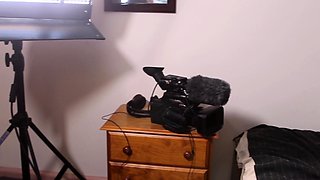 Amateur redhead fully nude on bed and masturbating