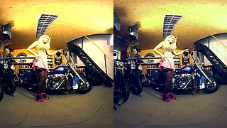207 - Nicole Vice - Blonde Solo Model Nude On Motorcycle