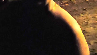 Naked walk in the dark