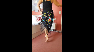 Selena's dancing and sex games in a warm light