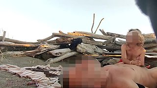 Nude Beach Public Flashing and Big Cock Cumshot with Miss Creamy - Outdoor Exhibitionist Fun