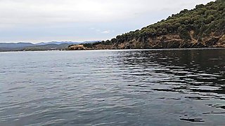 Slutty wife strips naked and plays with herself outdoors