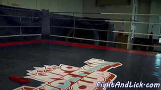 Wrestling lezzies love playing with sex toys