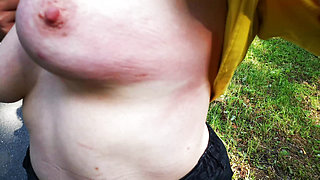 Tits slapped on the street