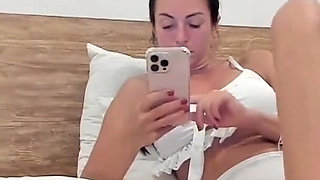 Foot Slave Training in See-thought Silk Thong, Eating, Chill