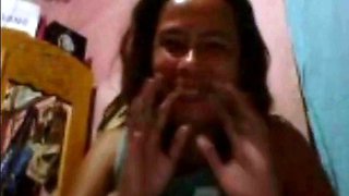 Filipina MILF Helps a Man Cum on Webcam