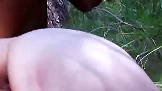 Brunette Vladana with natural tits does anal sex and blowjob in threesome and double penetration